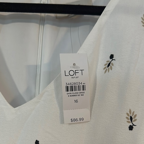 LOFT White Cream Midi Sundress V-Neck Sleeveless - Picture 2 of 5